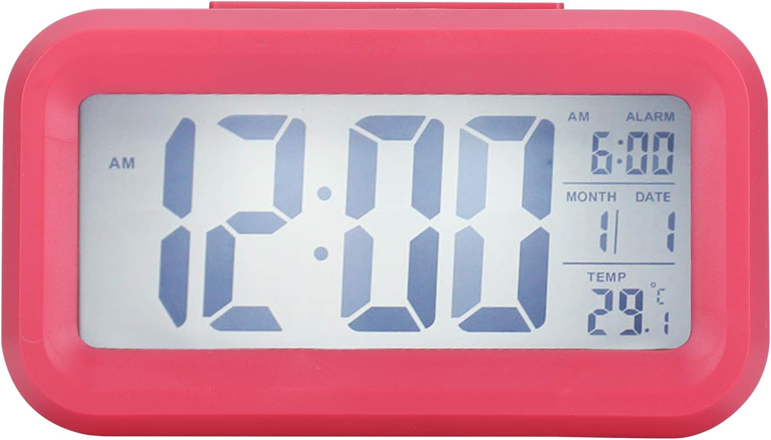 LED Clock LCD Electronic Alarm Clock, Large Mute Display, GHY - 501Black - Eye - Friendly Backlight, Ultra - Quiet Operation, for Bedrooms and Office (Pink)