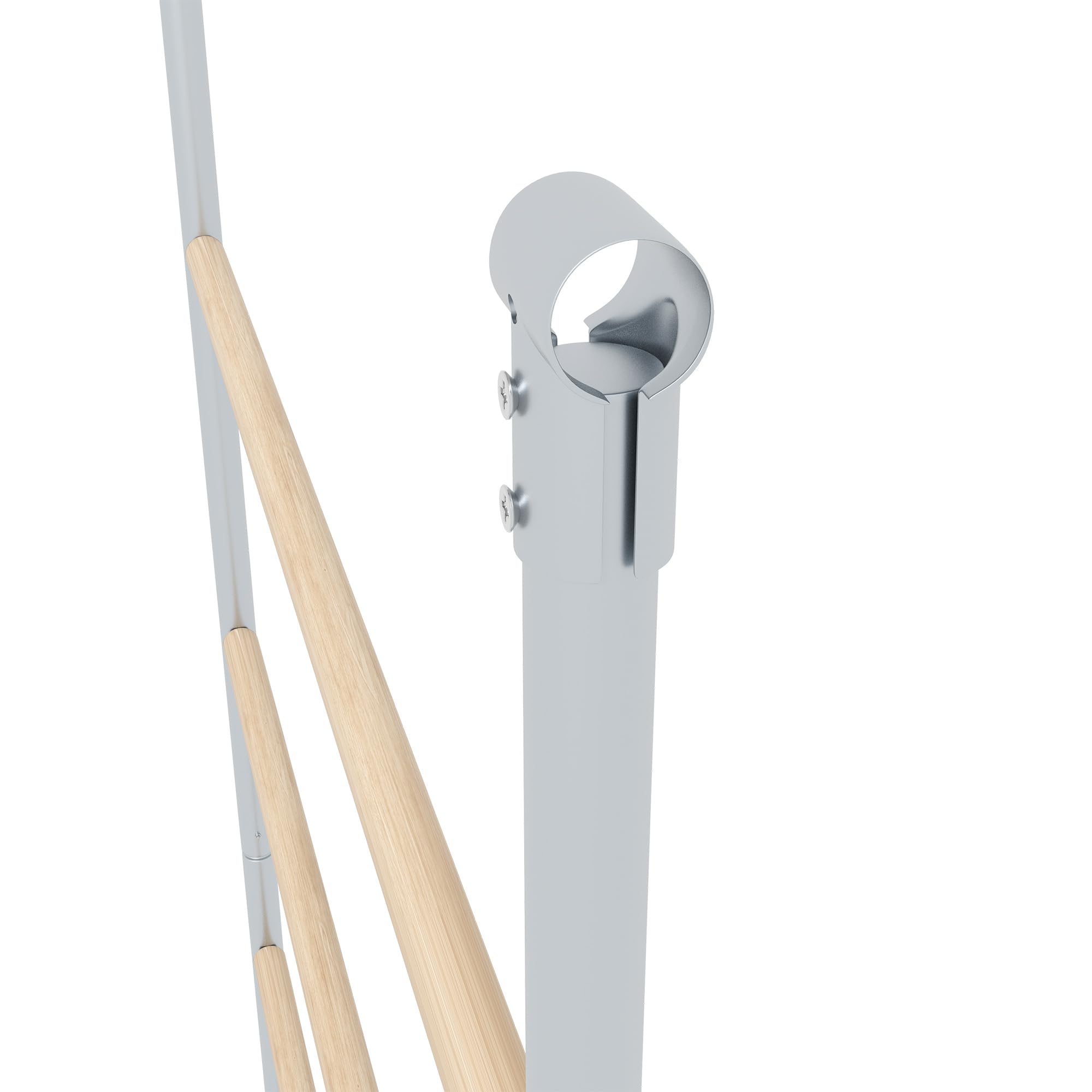 PawHut Trespolo per Galline a 4 Livelli, Posatoio per Galline in Legno e Acciaio Zincato, Scaletta per Pollaio per 4-6 Polli, 140x86x2.5 cm, Colore Legno