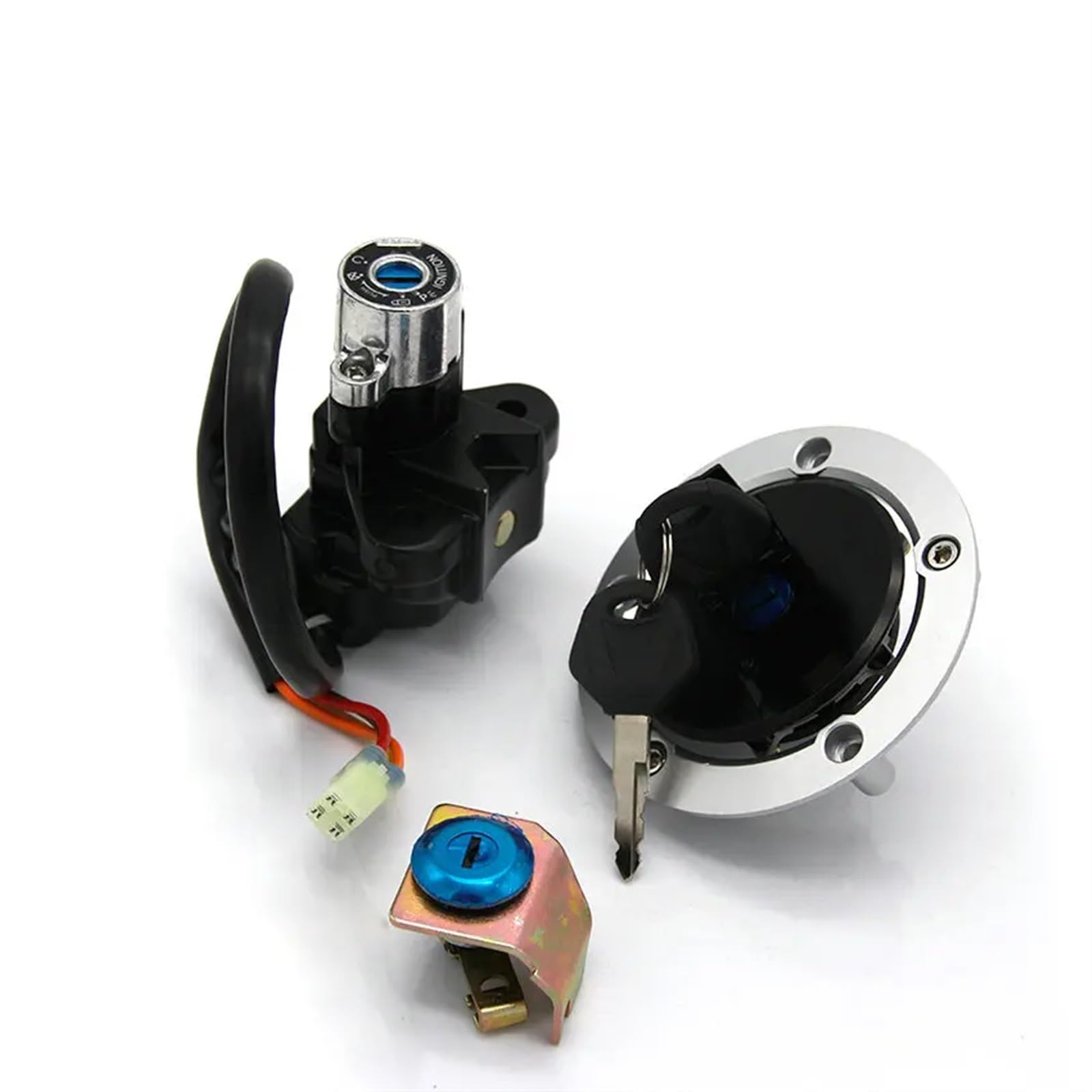Zündschloss Motorrad Für Suzuki SV650 Für SV650A Für SV650SF Für SV650S Für SFV650 Für SV1000S SV1000 Motorrad-Zündschalter Tankdeckel Sitzschloss Schlüsselsatz Zündschalter Sitzschloss