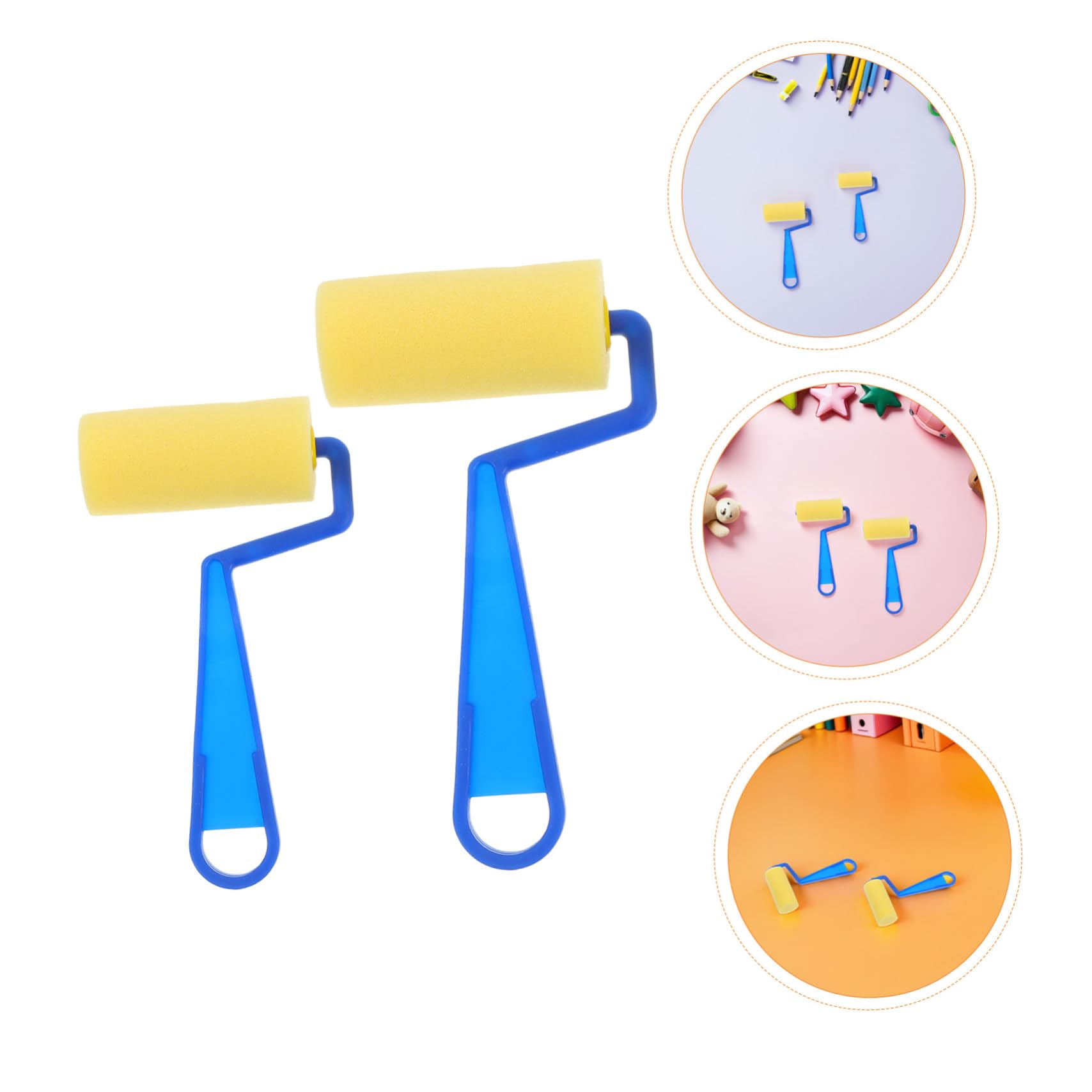 20 Piezas Rodillos de Esponja para Pintar Infantiles Pinceles Esponja Suaves con Agarre Antideslizante Herramientas Lavables para Manualidades y Proyectos Artísticos de Aprendizaje