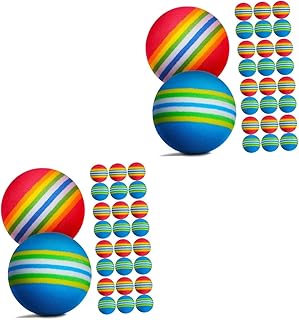 INOOMP 52 Pcs rainbow ball practice putting golfs ball practice range golfs balls Novelty Golf Balls indoor golf balls golf balls colored kids suit portable golf balls grass rolling balls