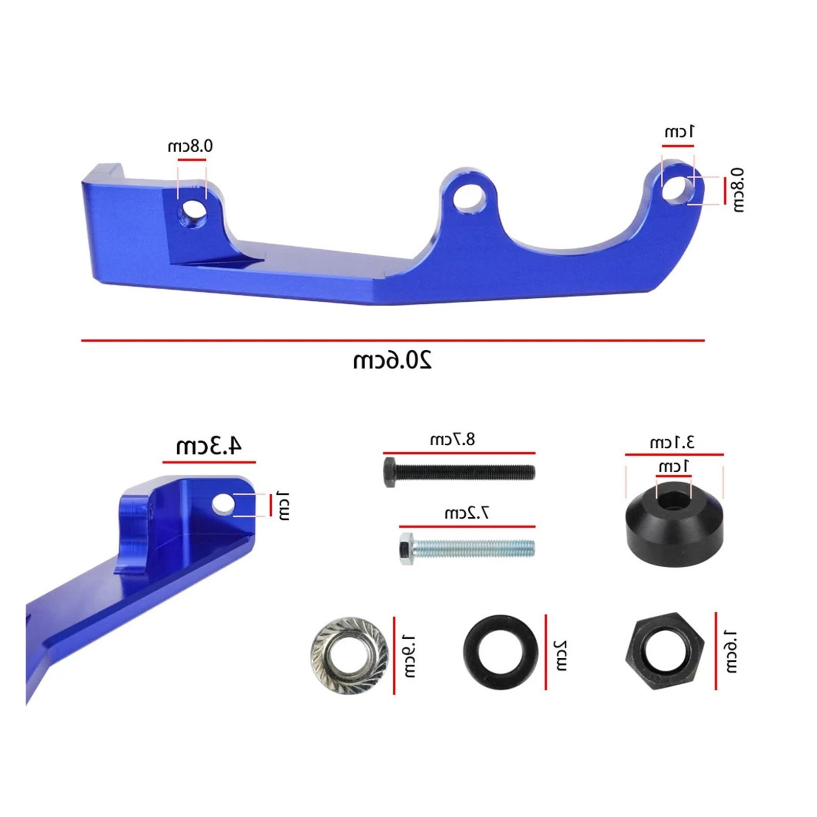 Muzhen Store Wspornik głównego cylindra sprzęgła samochodu kompatybilny z Subaru WRX STI 2008-2014 kompatybilny z Impreza 2008-2011 czarny niebieski czerwony (Color : Red)