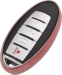 Pink TPU Key Fob Cover Case Remote Holder Protector for 2017 2018 2019 2020 Nissan Altima Maxima Armada Rogue Leaf Sentra GT-R Infiniti G25 G35 G37 Q40 Q60 Q70 Q80