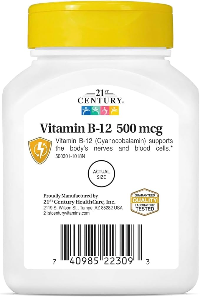 21st Century B-12 500 mcg Tabletas 110 Unidades Pack de 2 miniatura 4