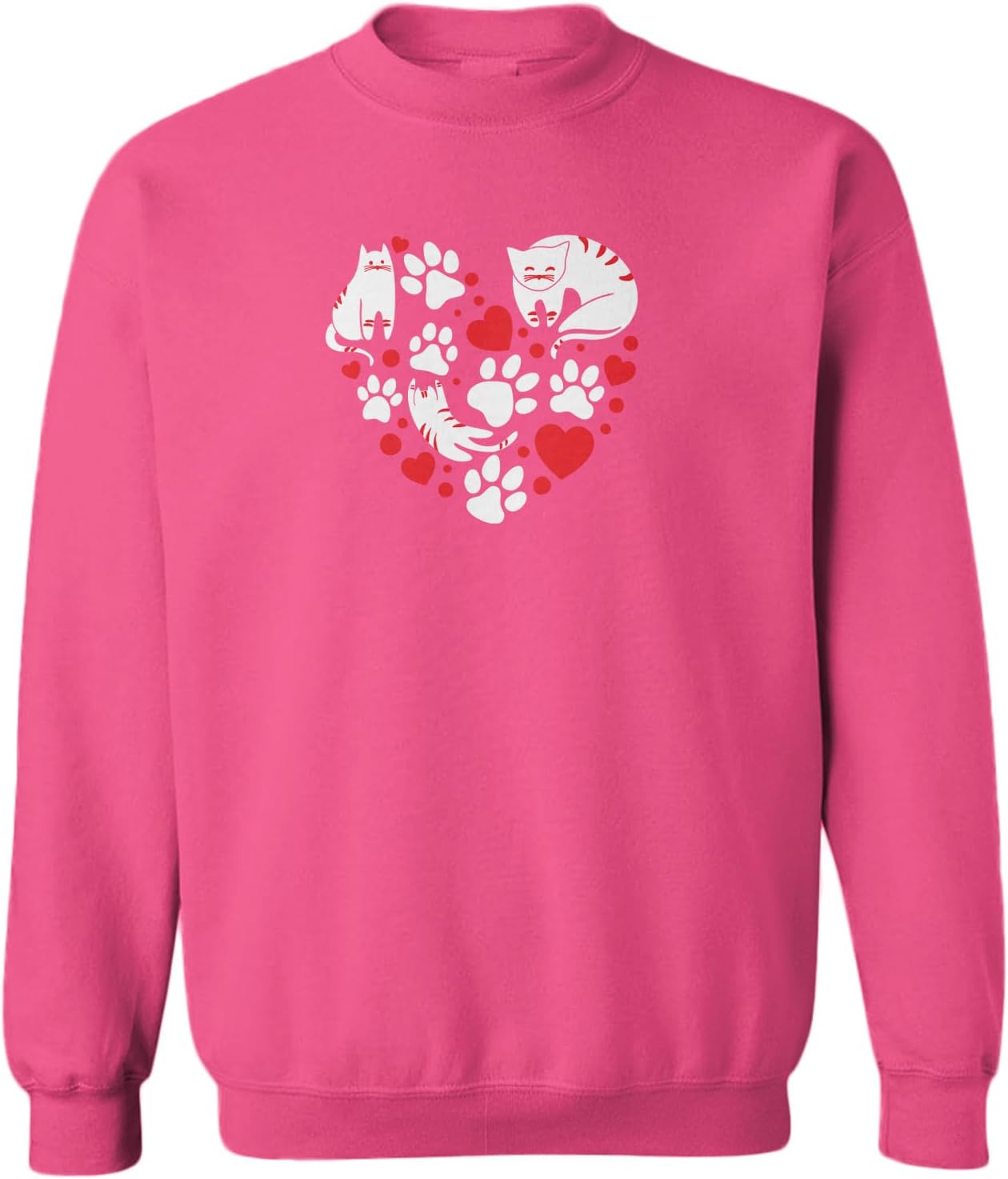 Cat and Paws Heart - Kitten Love Toddler Fleece Crewneck Sweater