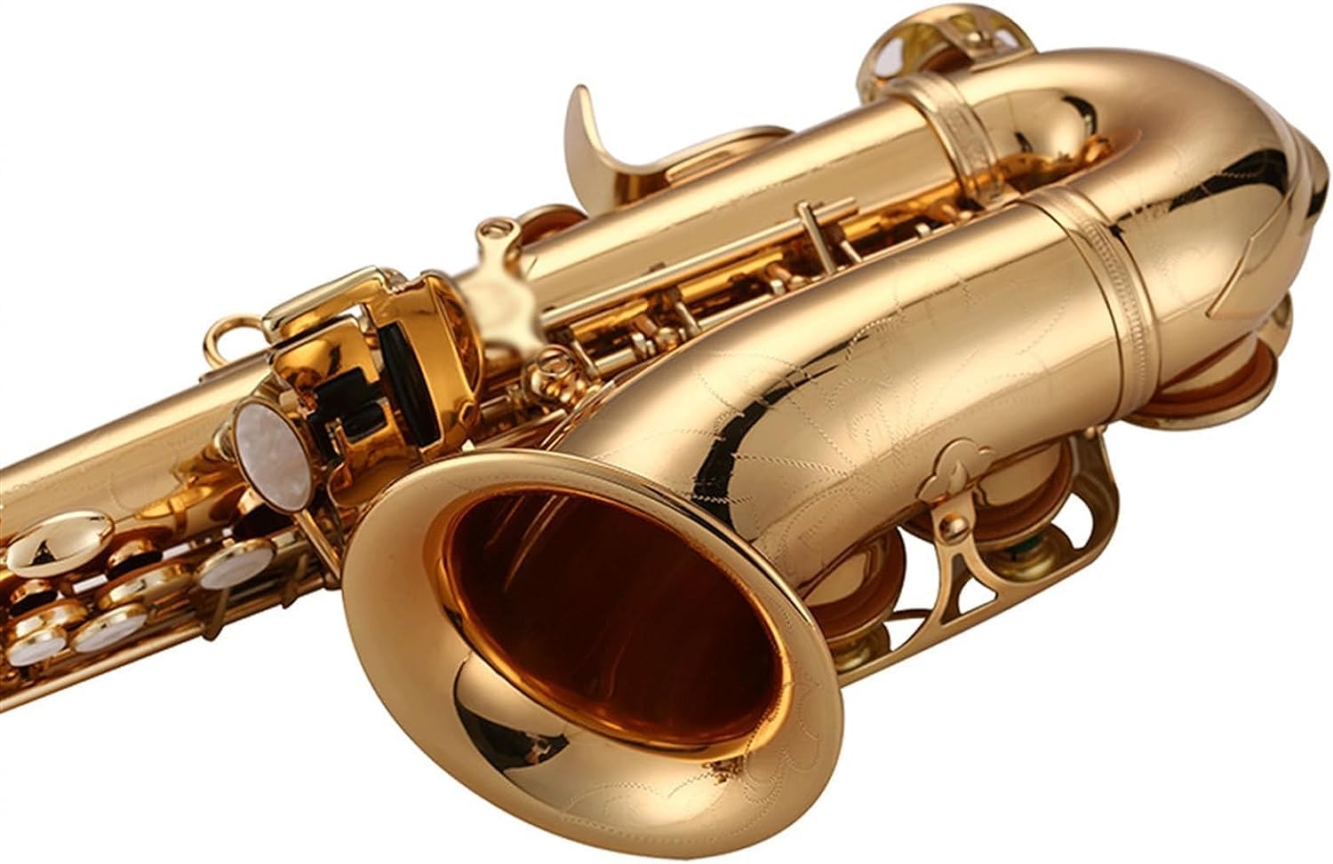 Zestaw dla początkujących saksofonu dla dorosłych - B płaski wysoki saksofon mosiężny ze złotym lakierem - instrument muzyczny dla nowych graczy
