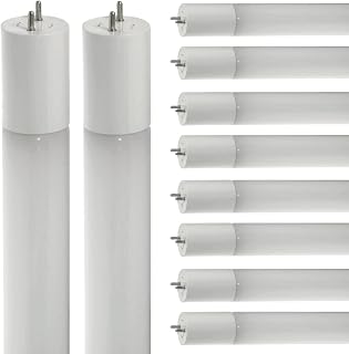 4Ft T8 LED Tube Light Bulb Ballast Bypass 18W 2200 Lumen 3500K Neutral White G13 Medium Bi-Pin Base 120-277V UL/DLC Listed Pack of 10- Fluorescent Replacement Garage Warehouse Workshop