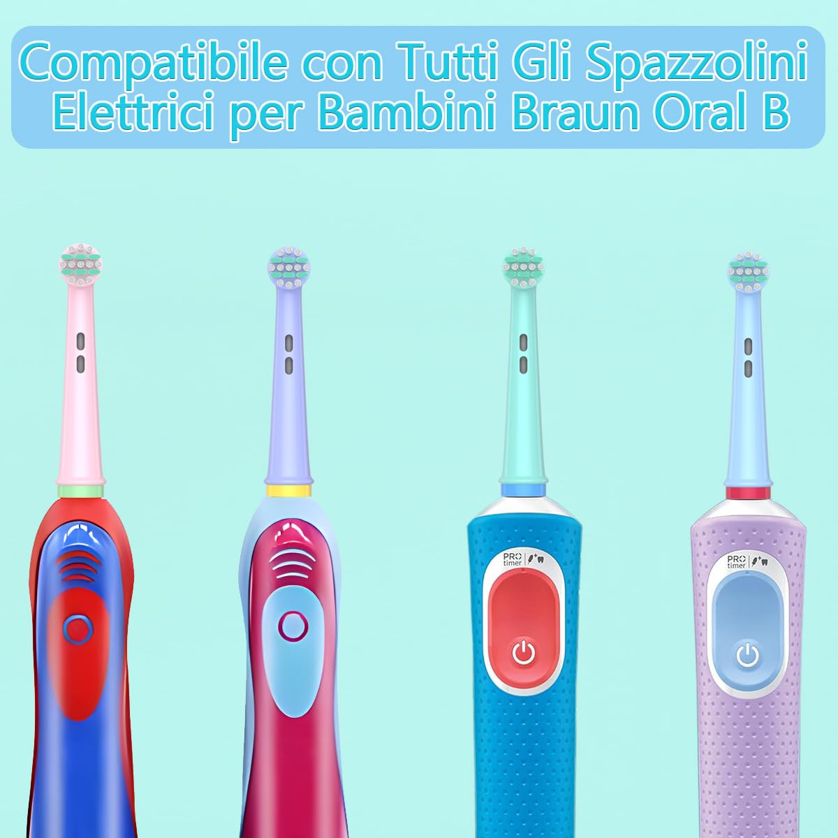 Sulkiwe Testine Compatibili con Braun Oral b Bambini Spazzolino Elettrico, Testine di Ricambio per Pro Kids, Junior Bambini Serie, 3-12 anni, Setole Morbide per Gengive Sensibili, 16 Pezzi