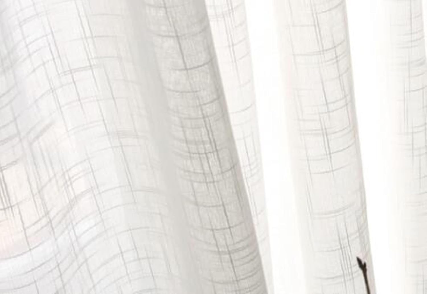 Daesar Transparent Curtains 2 Panels Set 45 Inch Length, Eyelet Tulle Curtains Thicken Solid Color Sheer Drapes Window Treatment for Home, Office, Bedroom Living Room, 34x45 Inch White