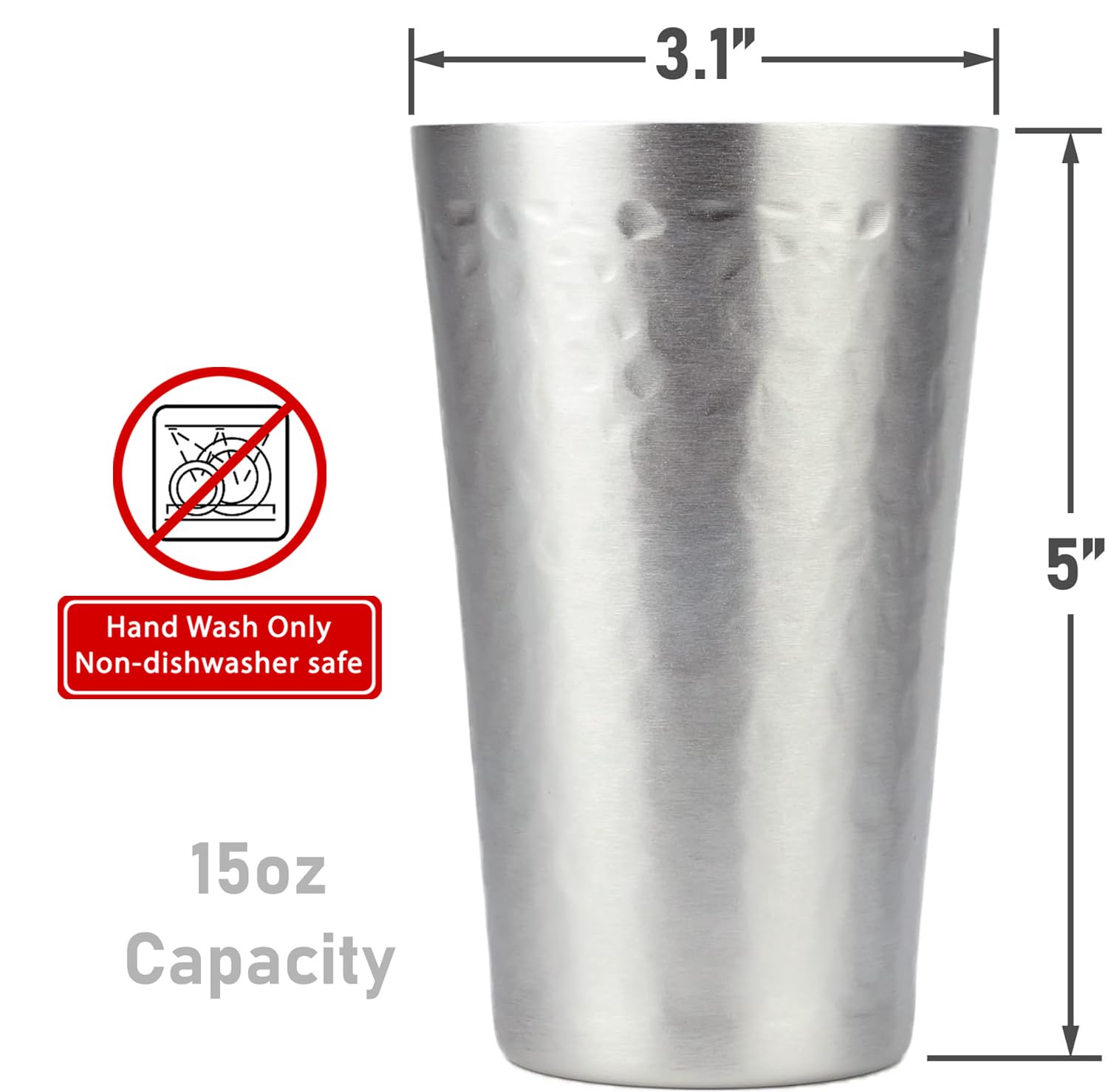 Amazon.com: ARORA Aluminum Metal Cups for Drinks, Metal Anodized Hammered  Silver Color Tumblers Set of 6, Aluminum Drinking Cups for Father's Day  15oz : Home & Kitchen