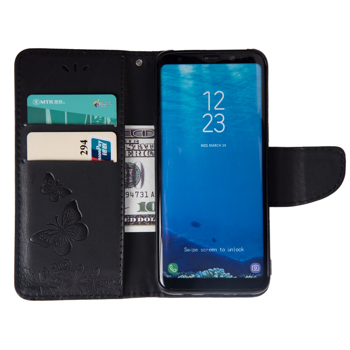 Amazon.co.jp: Galaxy S8 ケース 手帳型 スタンド機能 PUレザー SC-02J