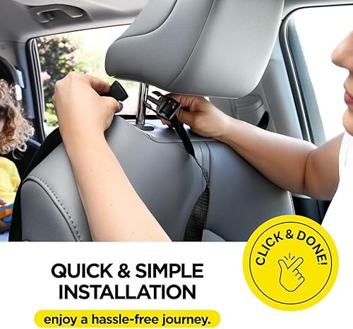 Miniatura 6 de Lebogner Kick Mat - Protectores de respaldo de asiento de automóvil + 3 bolsillos organizadores, paquete de 2 fundas de asiento de tela impermeable