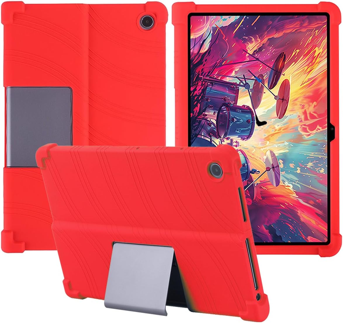 for Lenovo Tab Plus 2024 Tablet Case,Soft Silicone Adjustable Stand Shockproof Kids Friendly for Lenovo Tab Plus 11.5" (Purple)