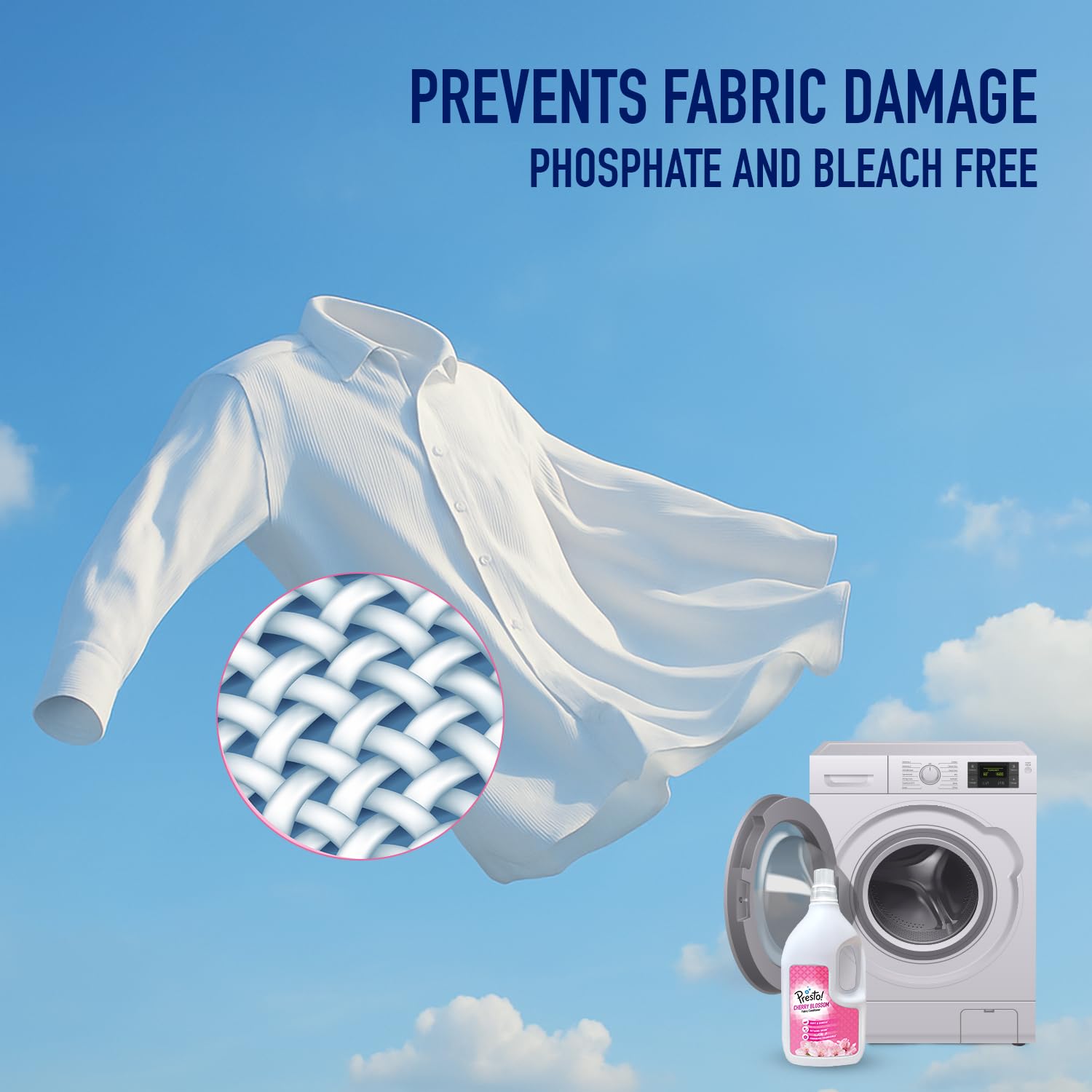 Amazon Brand - Presto! Cherry Blossom Fabric Conditioner Liquid | 2 Litre | Long-Lasting Freshness | Softens & Protects | Suitable for All Wash Types | Safe for Delicates | Phosphate and Bleach-Free - Image 2 thumbnail