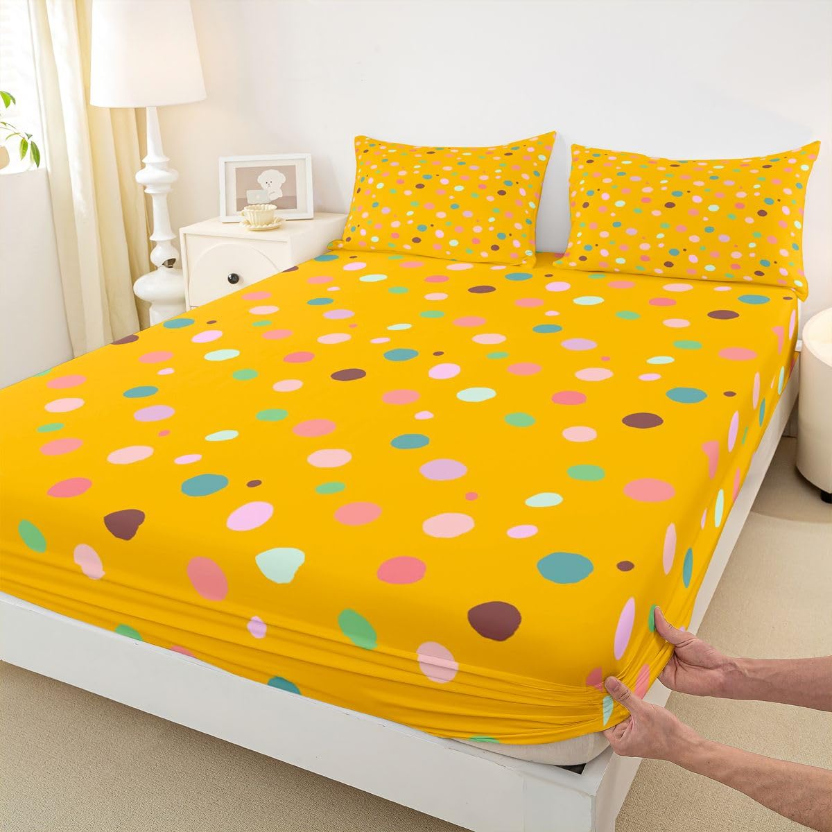 Homemissing Kinder Jungen MäDchen Orange Drap Housse 180x200cm
