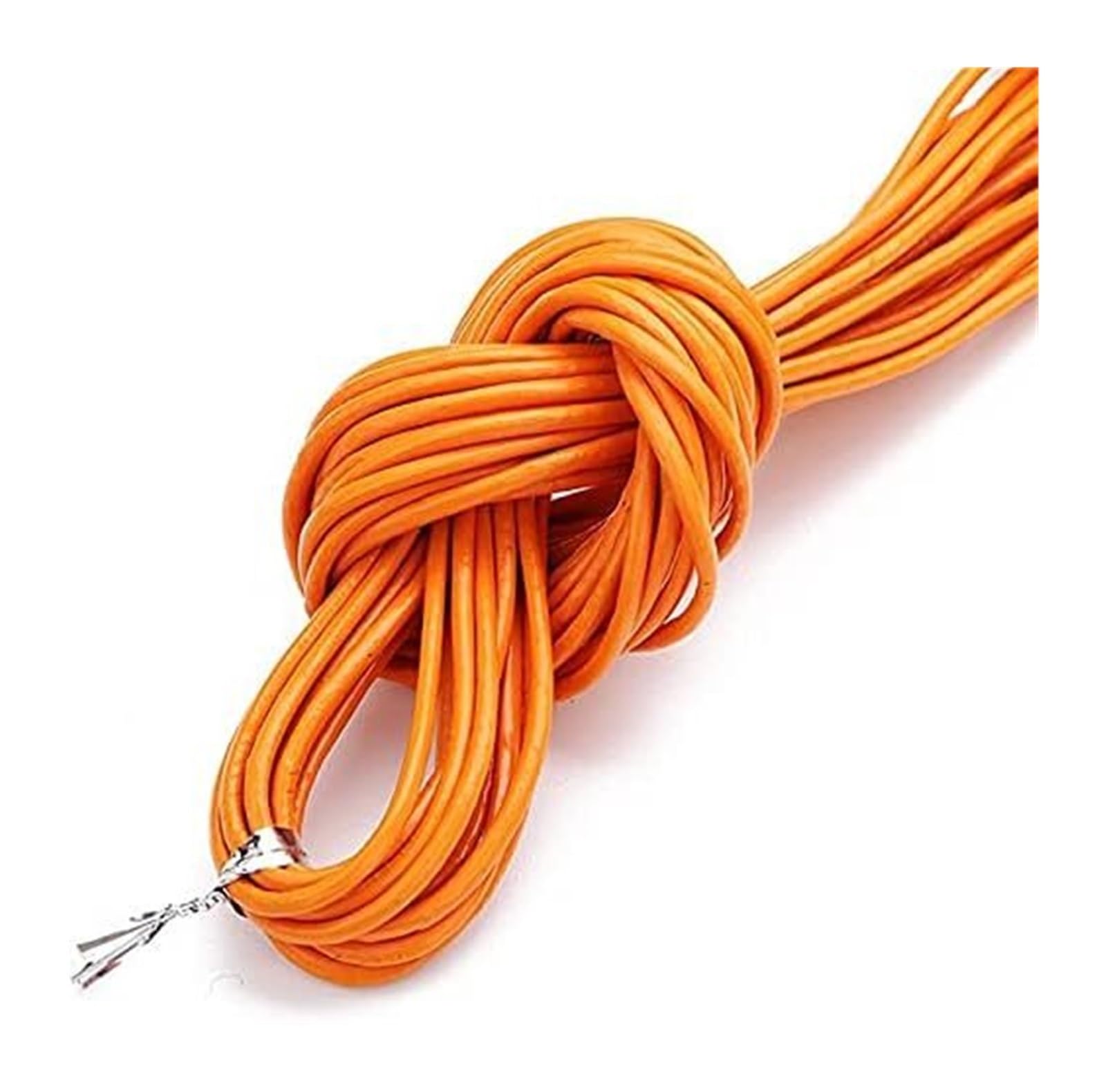 Genuine Round Leather String Cord, Cowhide Leather Cord, Multicolor, 1-3mm, 10 Meters(Orange,1.5mm)