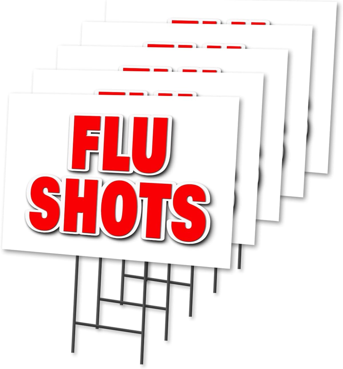 SignMission FLU Shots 12"x16" Yard Sign & Stake | Advertise Your Business | Stake Included Double Sided Image | Made in The USA