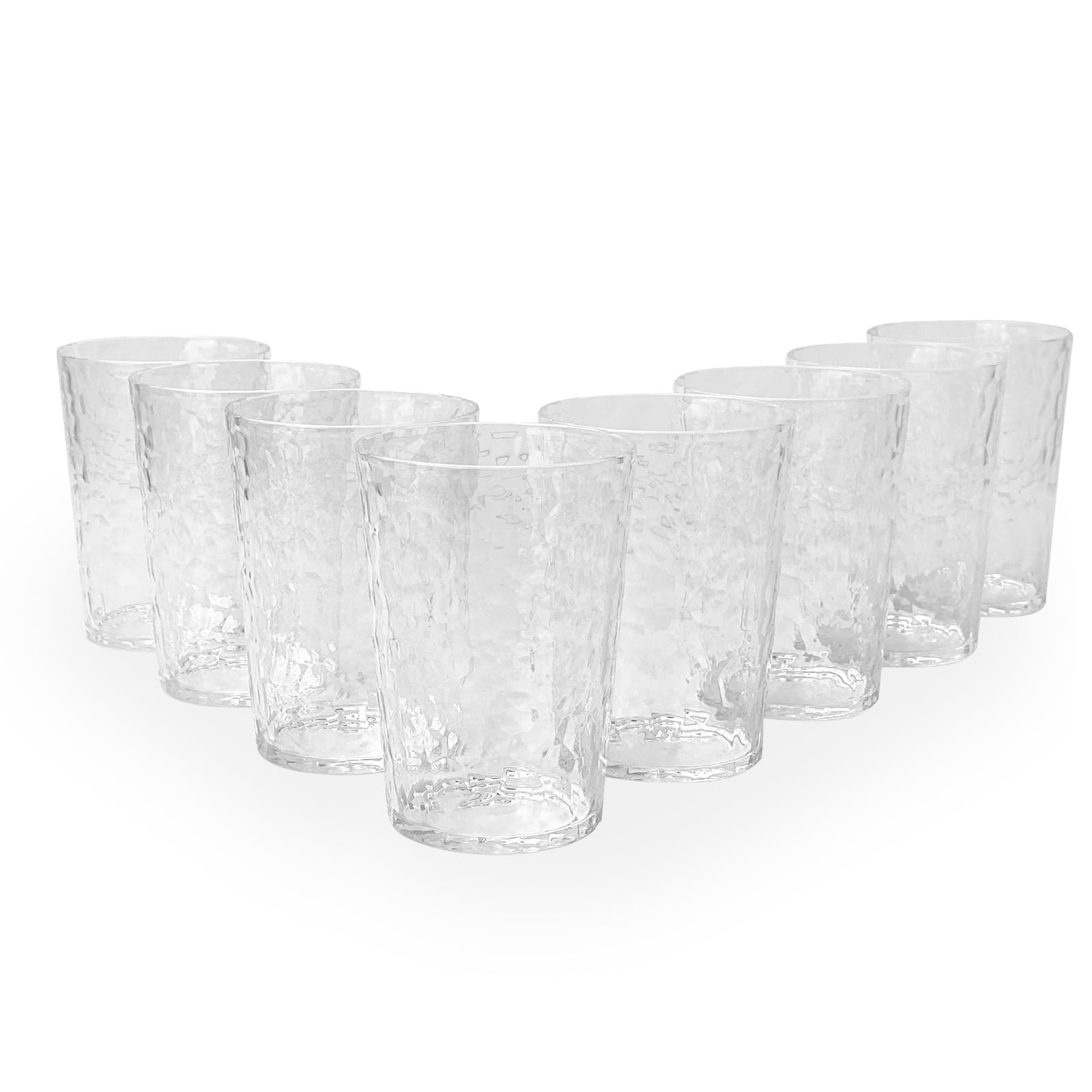 Vasos de plástico de 24 onzas (juego de 8), tazas de plástico reutilizables, tazas acrílicas sin bisfenol A, resistentes a los golpes, interior texturizado, seguro para lavavajillas (color