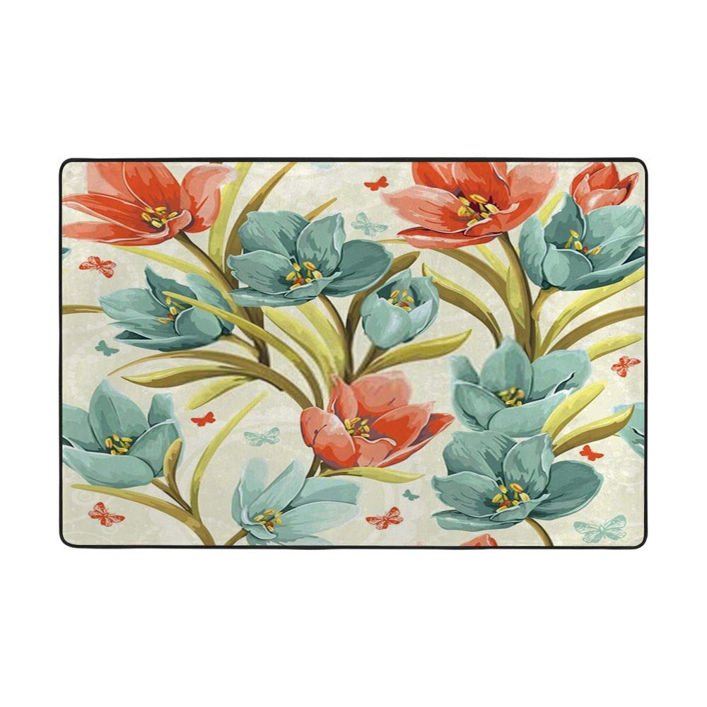 Tapis de salon moderne en tissu de qualité supérieure motif floral