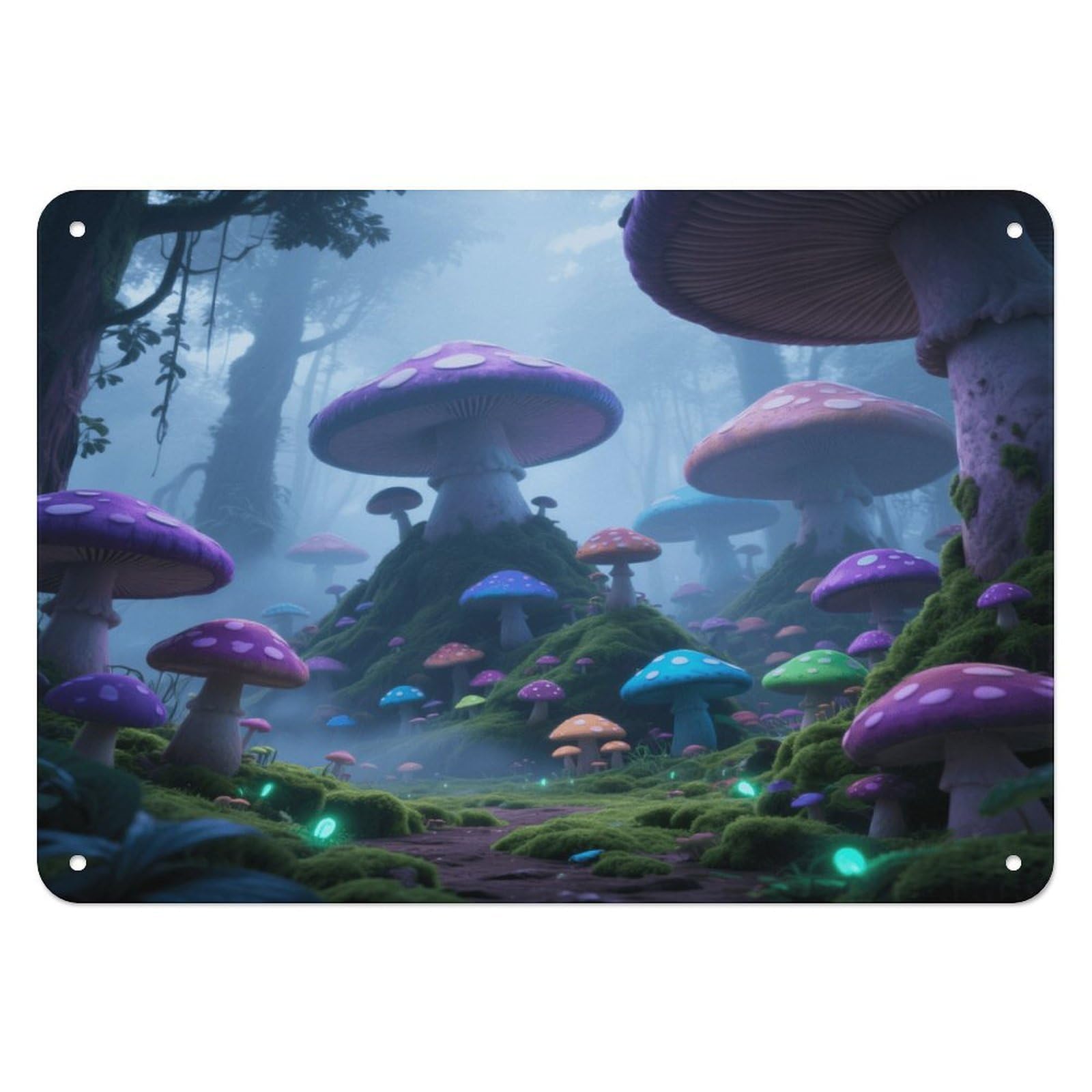 Fekiloot Style Mysterious Forest Wall Decor Iron Painting Metal Sign