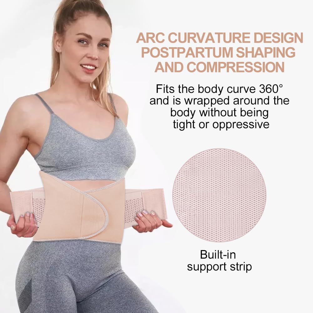 Cintura Addominale Dopo la Nascita, Traspirante Fascia Post Parto Cintura, Regolabile Panciere Post Parto con 2 Estensori Elastici, Cintura Addominale da Donna con 2 Supporto per la Schiena