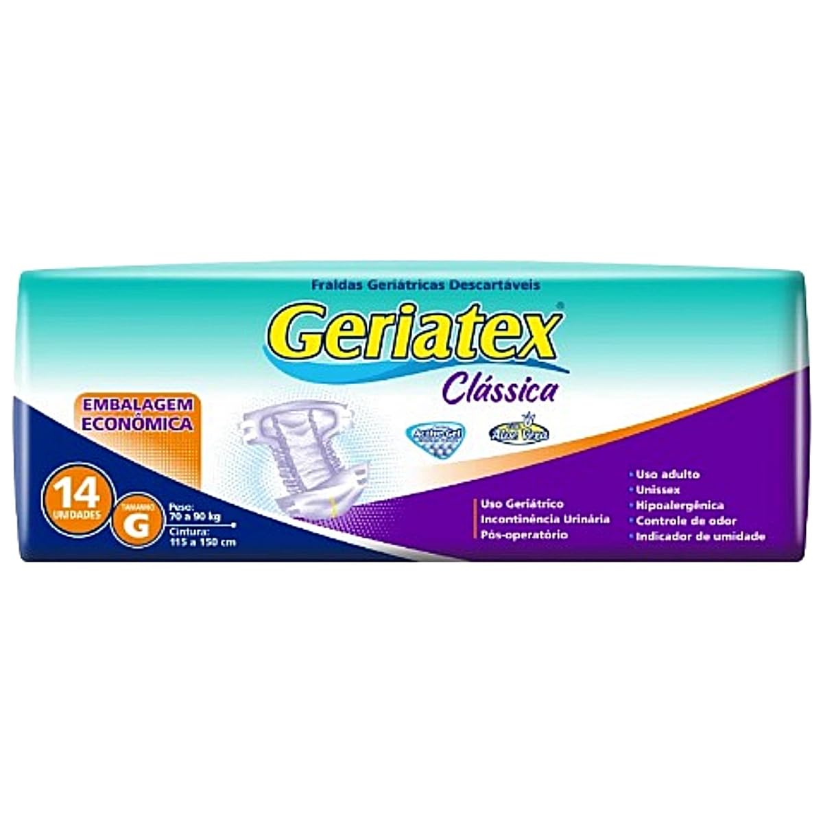 Fralda Geriátrica Geriatex Clássica - Tamanho G - Com 14 Unidades Fralda Geriátrica