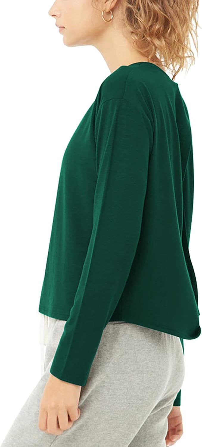 Bestisun Long Sleeve Workout Shirts Yoga Dance Tops Open Back Athletic Clothes for Women - Image 4