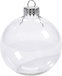Darice Clear, Heavy Duty, Round Glass Balls – Removable Top - Can Be Painted, Embellished and Filled – Make Customized Holiday Ornaments – Perfect for Crafting and Winter Décor, 80mm (4 pieces)