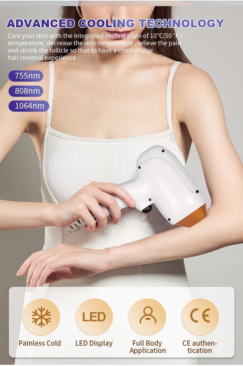 Macchina Depilazione Laser 808 nm 2 in 1 Professionale, Apparecchio Estetico con Laser 532 nm 1064 nm, Raffreddamento, Touch Screen, Sopracciglia Tatuaggi Macchie