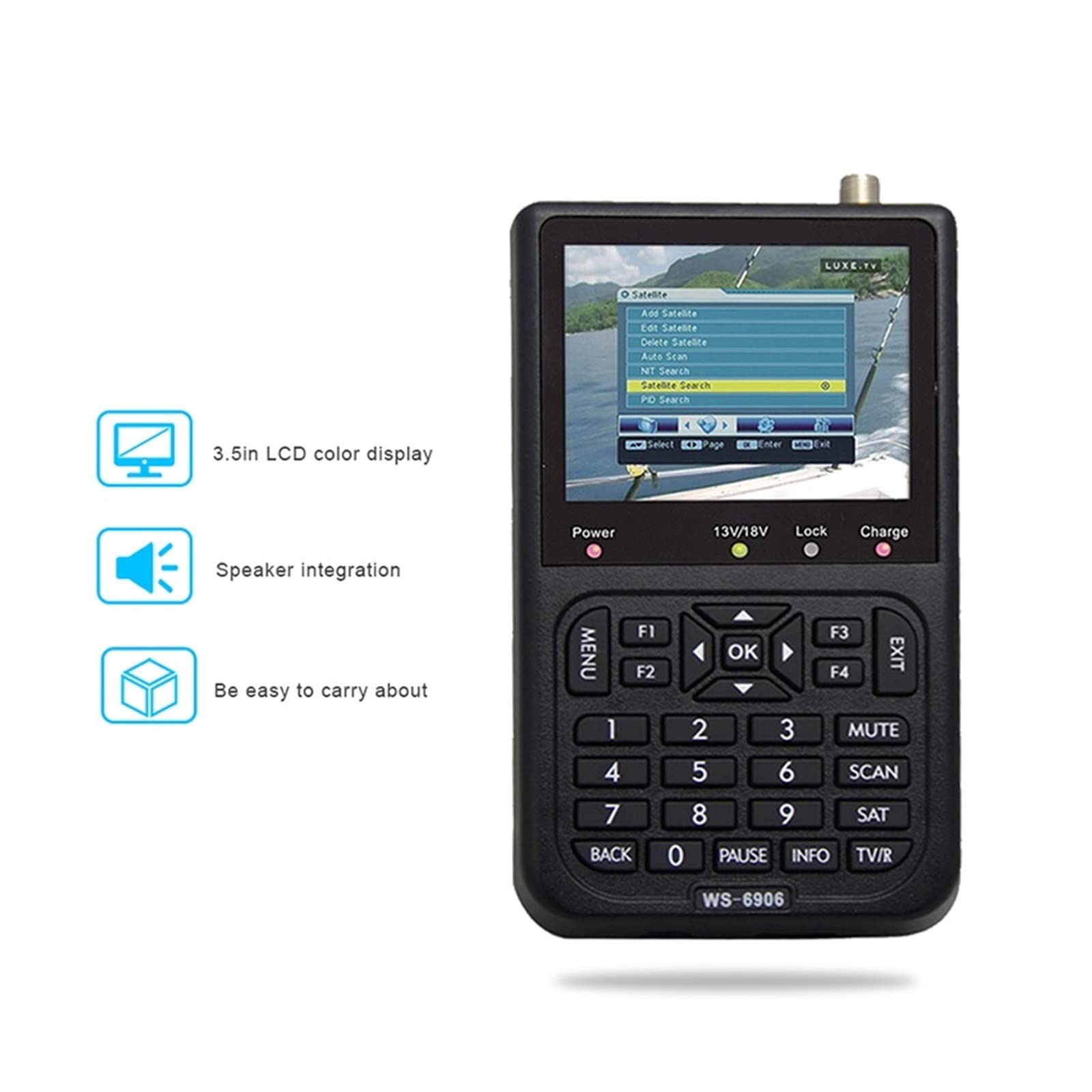 3.5 pollici LCD DVB-S Digital Satellite Finder Meter Finder DVB S Digital Satellite Full FTA Finder WS 6906 WS-6906