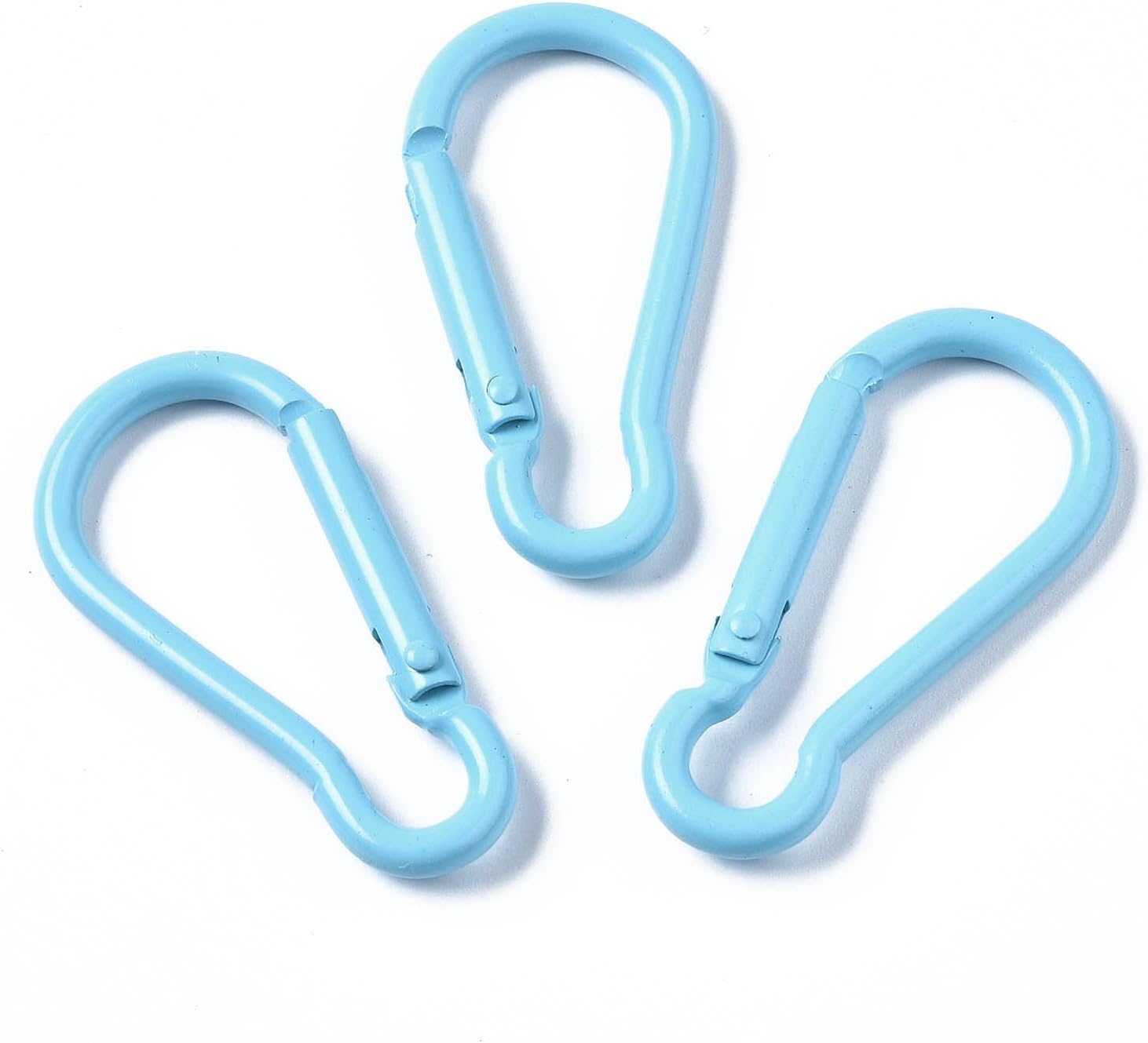 LiQunSweet 10 pcs Mixed Colors Mini Rock Aluminum Climbing Carabiners Keychain Key Clasps Locking Hooks Carabiner Buckle Accessories for Keychain Climbing Camping Supplies image 3