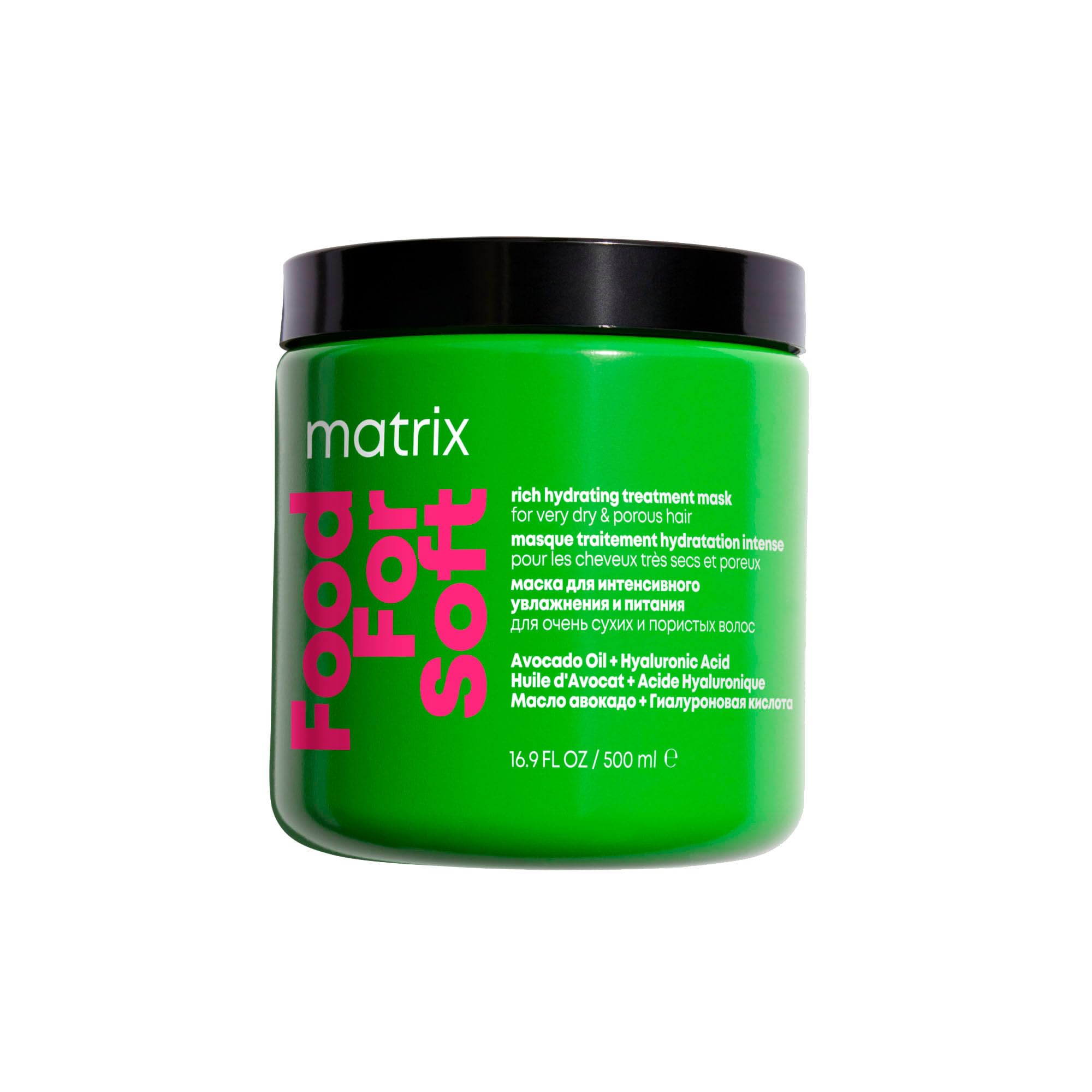 Matrix, Masque Hydratant, Cheveux Secs à Très Secs, Enrichi en Acide Hyaluronique et Huile d'Avocat, Food For Soft