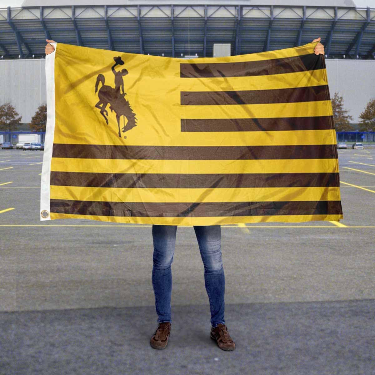 Wyoming College University Cowboys Stars and Stripes Nation Flag