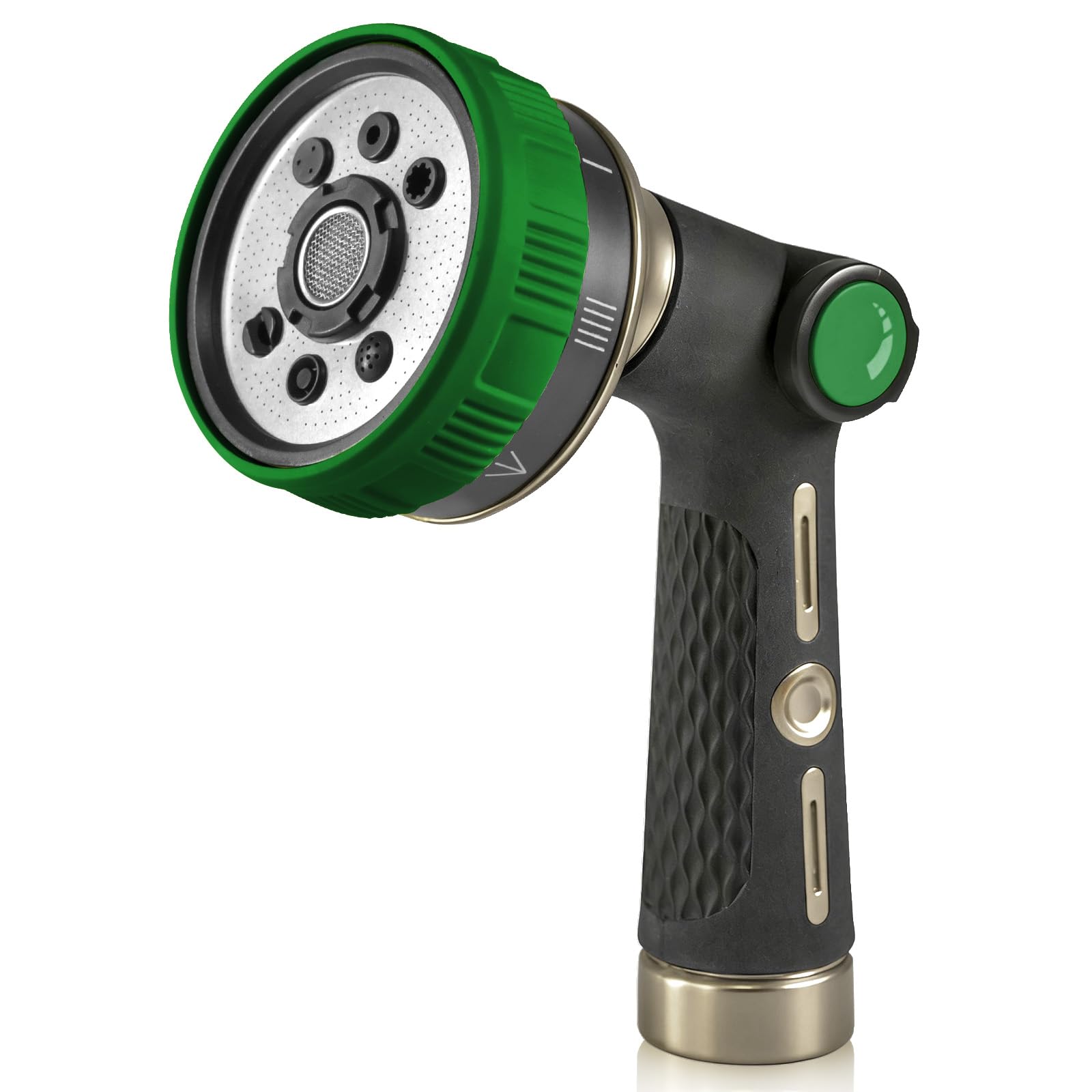 RAINPOINT Douchette de jardin en métal 8 fonctions - Débit d'eau réglable - Vert olive