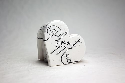 Miniatura 3 de Of The Earth Handmade Paper - Wildflower Seed Paper Small Heart Tags - Calligraphy Variations - 1.75" X 1.5" - Set of 50 (Plant Me)