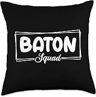 Vista 1 de Majorette Cheerleader Apparel Squad-Gymnist Baton Twirler Throw Pillow, 18x18, Multicolor