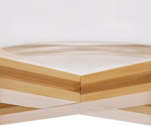 Miniatura 8 de PIOJNYEN Dispensador de arroz, recipientes de almacenamiento de alimentos, recipiente de grano de vidrio con tapas herméticas de bambú y soporte de