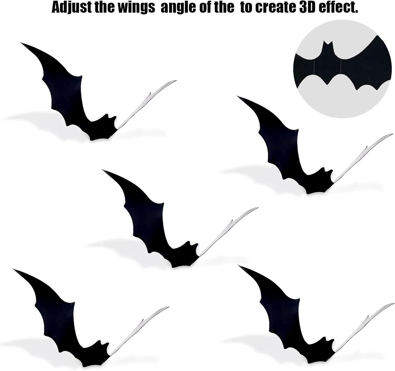 Halloween Bats Stickers Decor, 60 Pcs 3D Bats Wall Decals Stickers, DIY Halloween Party Supplies 4 Different Sizes PVC Bats Decorative, Scary Black Waterproof Spooky Bats for Window Room Wall Decor : Tools & Home Improvement