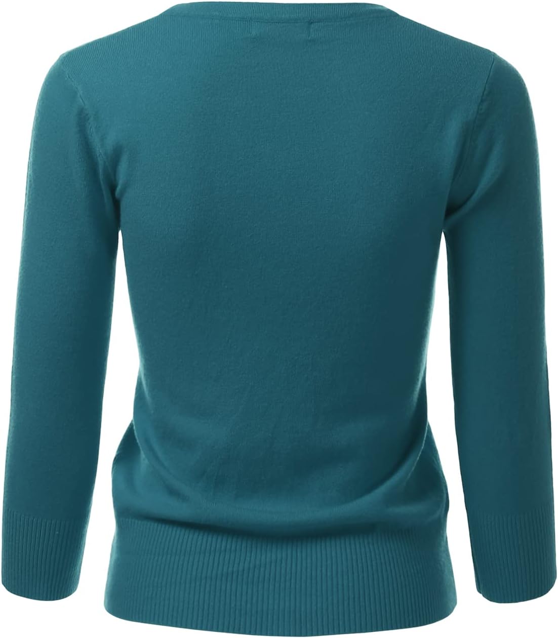 Women's 3/4 Sleeve V-Neck Button Down Knit Sweater Soft Cardigan (S-XXL) - Image 3