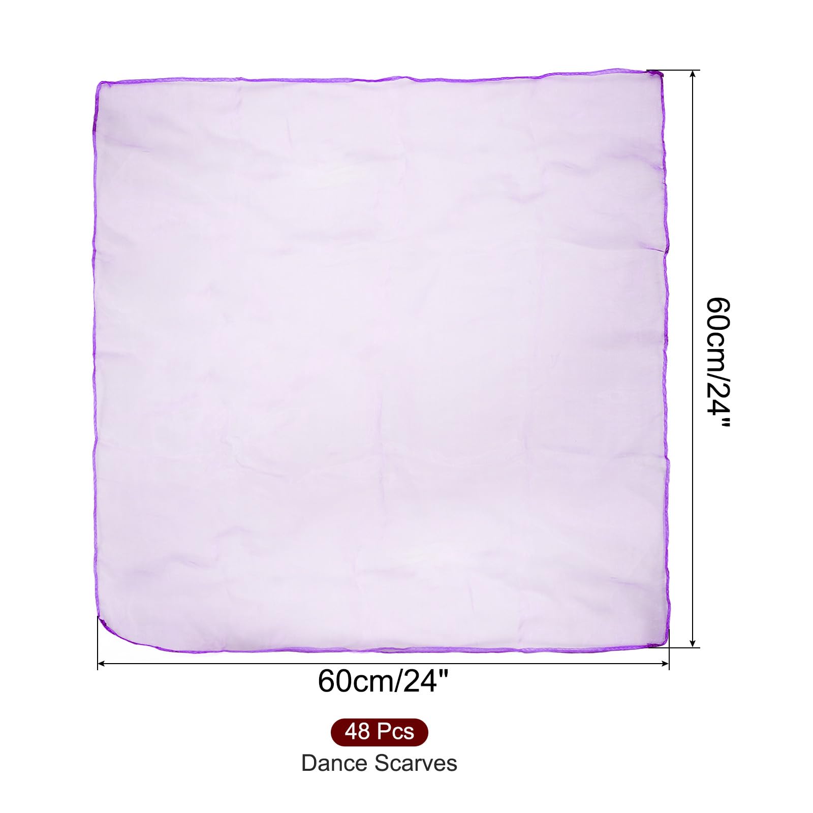 PATIKIL Sciarpe da danza, 48 pezzi, sciarpe quadrate da giocoleria, 61 x 50 cm, sciarpe per movimento musicale, accessori per giocare a giocoleria magica, viola
