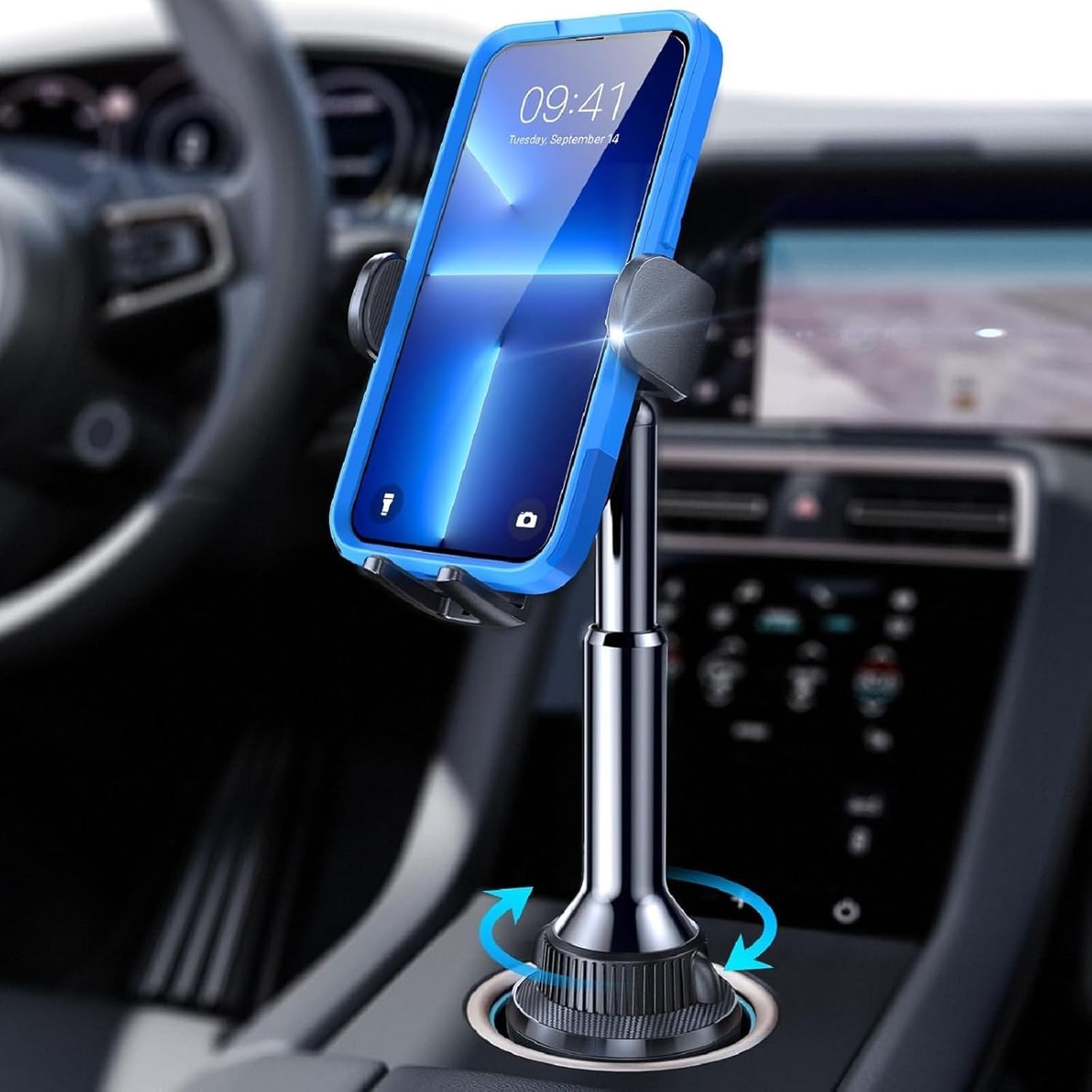 Cup Holder Phone Holder [No Shaking] Phone Holder for Car, 360° Adjustable iPhone Holder Valentines Day Gifts for Him Truck Jeep Golf for iPhone 17 Pro Max 16 15 14 Samsung S25 All 4-7'' Phone