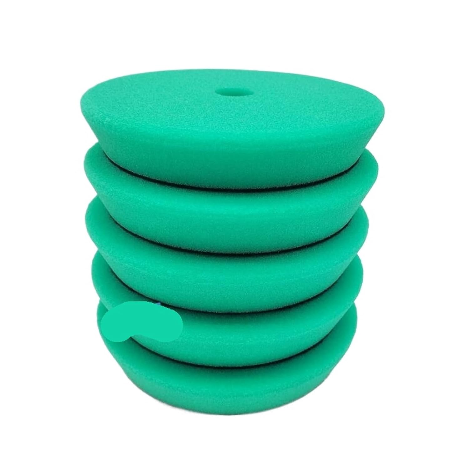 5"/6" Car Sponge Buffing Pads - Flat Polishing Pad for Scratch Removal & Waxing(Green x 5pcs,5Inch Backer)
