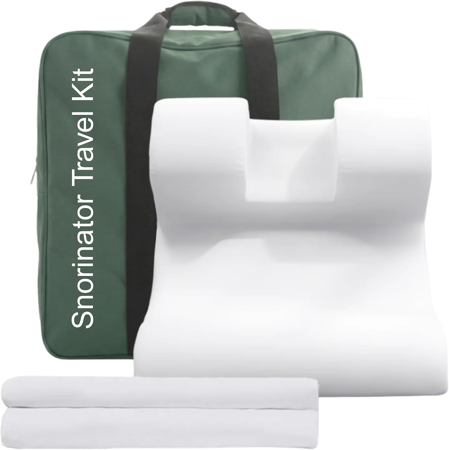 Snorinator Complete Sleep System (As Seen on Shark Tank) – Upright Wedge Pillow for Snoring, Reflux & Post-Op Recovery + Travel Bag & Pillowcase – Small (Under 5'6")