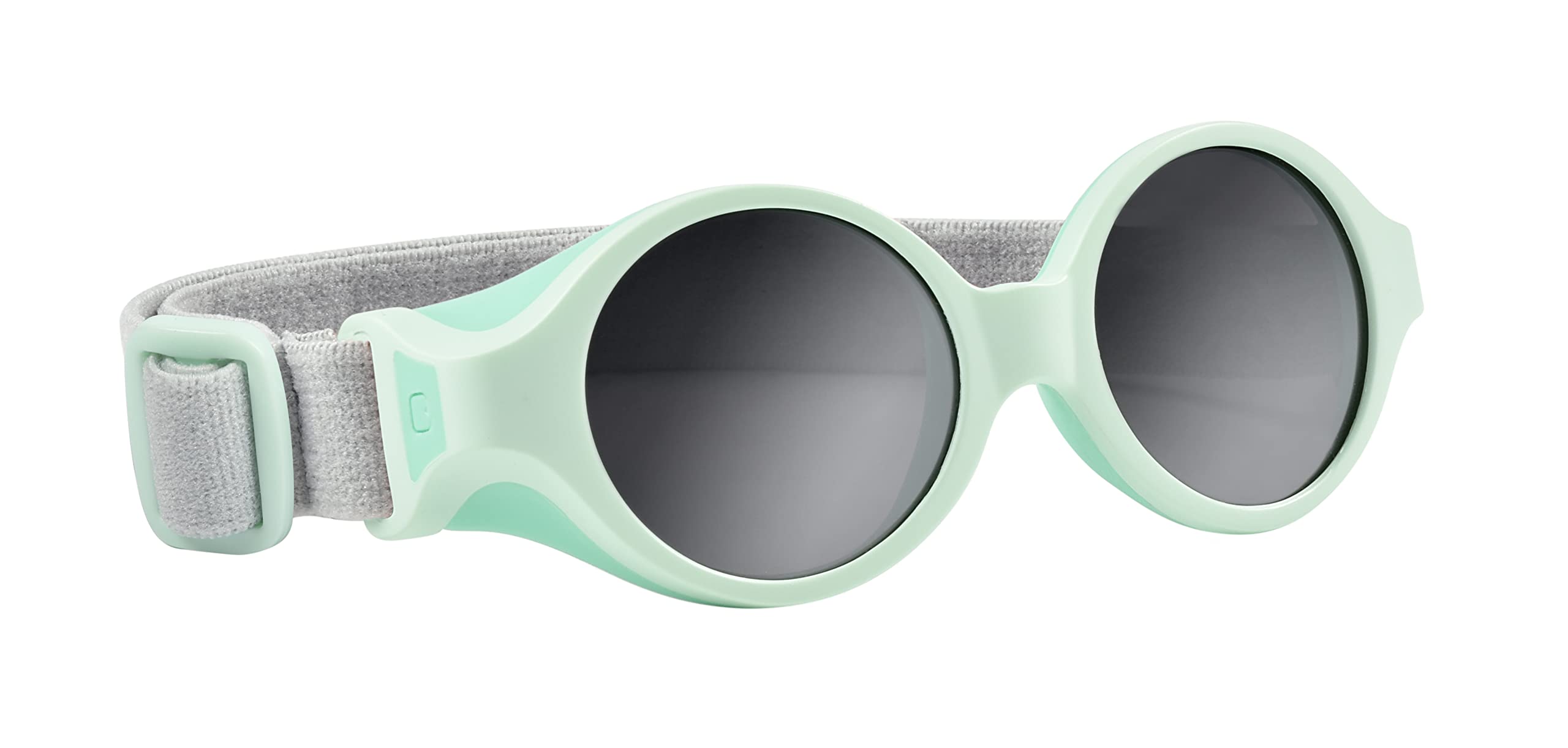 Béaba, Lunettes de soleil pour bébé 0-9 mois, Protection 100% UV - CAT 4, Protection Latérale, Confort Optimal, Bandeau élastique ajustable, Vert d'eau