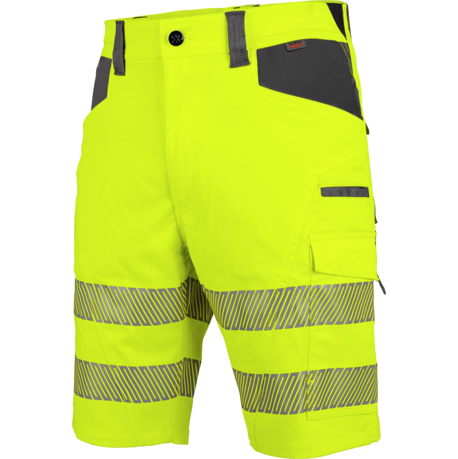 WÜRTH MODYF Warnschutz Arbeitsshorts Neon EN 20471 1 - professionelle Arbeitshose für Herren - Warnschutzhose mit Reflektoren - in den Größen 40-66 in Gelb und weiteren Farben