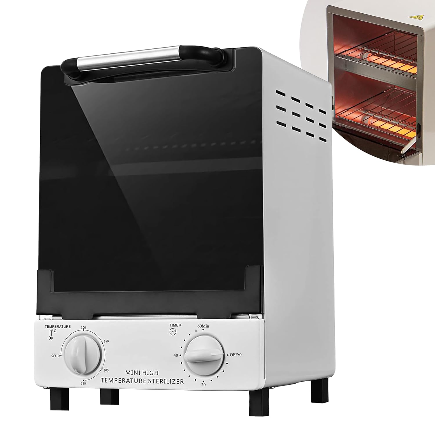 (Similar to) High Temperature Sterilizer, 12L Large Capacity Dry Heat Sterilizer, Max. Temperature 250?, With Temperature Control & Timer, For Hair Salon Spa Nail Salon, Tool Sterilizer white