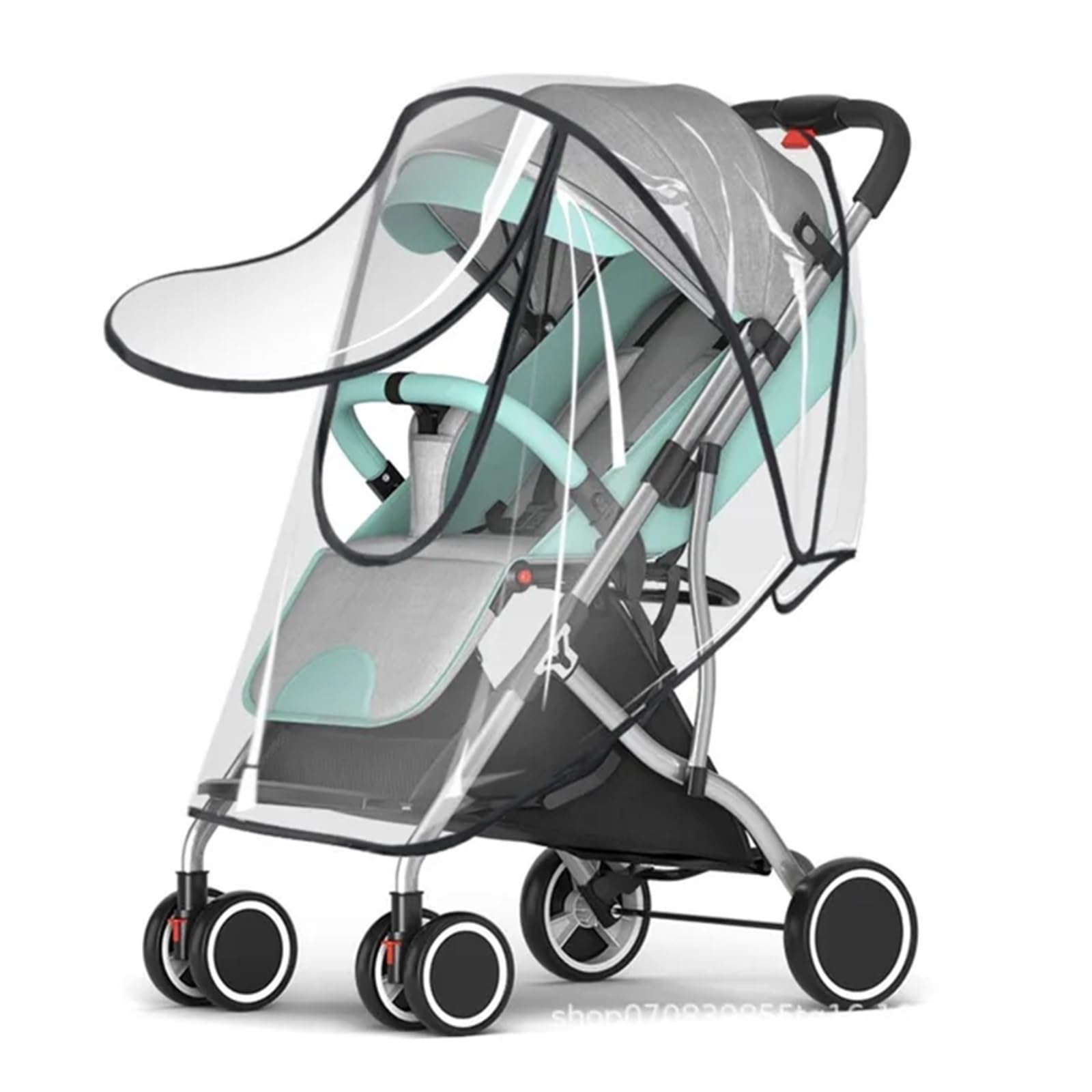 Kinderwagen Regenschutz Universal-Regenschutz for Kinderwagen aus PVC/Eva, wasserdicht, for Kinderwagen, Regenschutz for Kinderwagen, Zubehör(Eva Zipper)