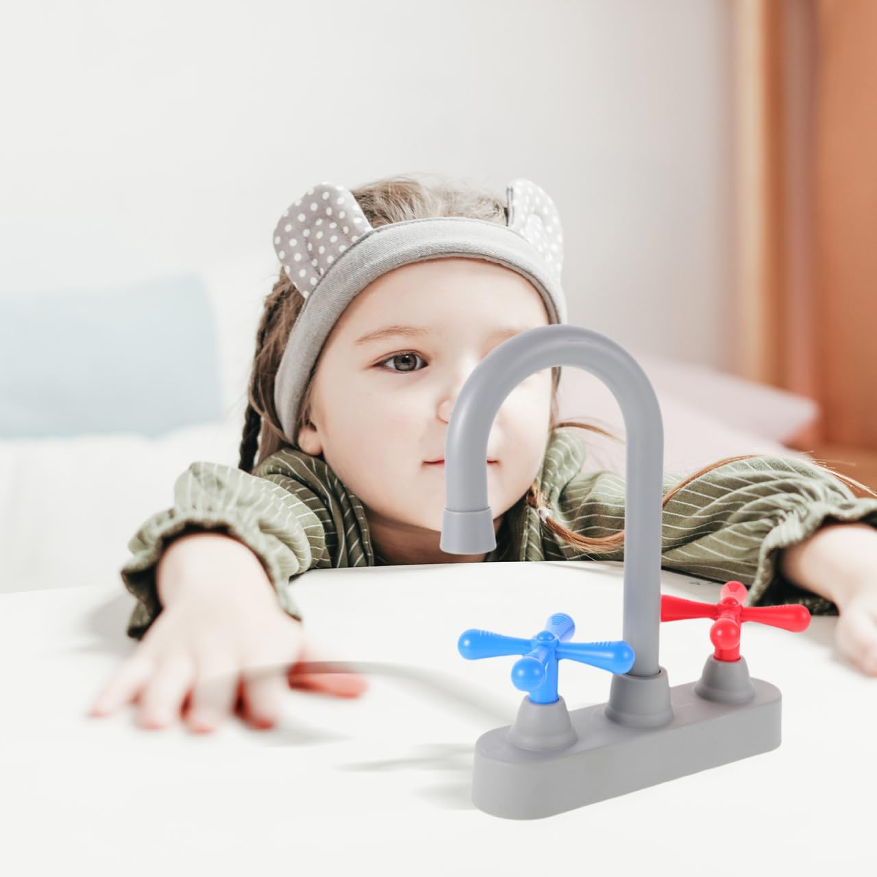 BESPORTBLE - Grifo para fregadero de cocina, niño, niña, plástico, seguro, simulación realista, bordes redondeados, para juegos de rol interactivos y creatividad