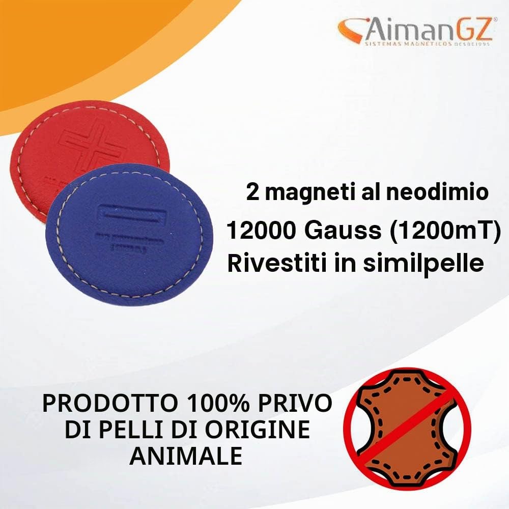 Coppia Biomagnetica Mini Dr. Goiz - 2 magneti al neodimio N35 (12000 Gauss) - Biomagnetismo professionale di precisione - Made a mano in Spagna per piccole aree, viso e mani -