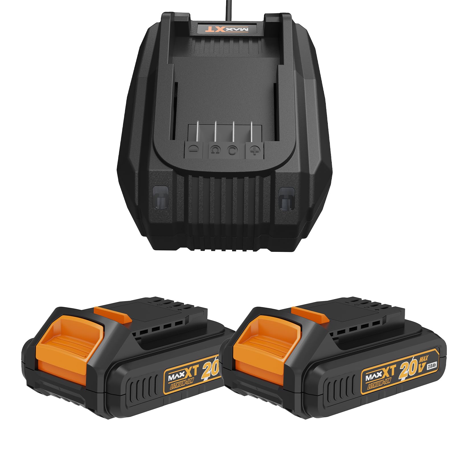 MAXXT Set di batterie | 2 batterie agli ioni di litio da 20 V 2,0 Ah + 1 caricatore | compatibile esclusivamente con MAXXT